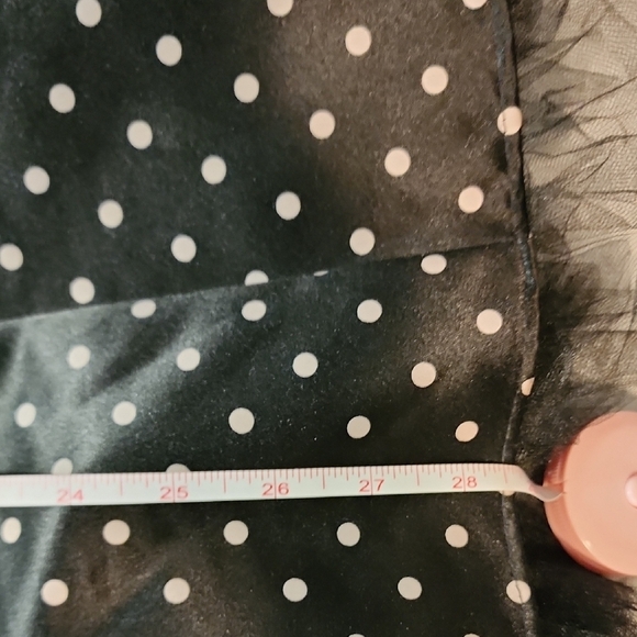 Jessica McClintock For GUNNE SAX Like New Black Strapless Dress with Polka Dots - Picture 6 of 7